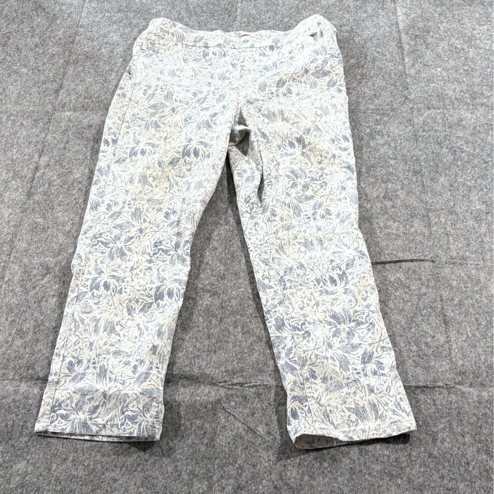 Mario Serrani Women's Capri/Pant Floral Print Pockets Stretch Comfort Waist Sz L